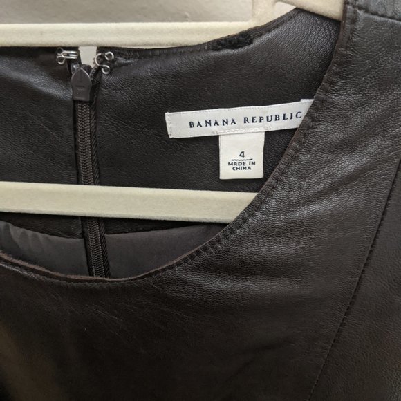 Banana Republic | Black Leather Sheath Dress - Picture 3 of 5